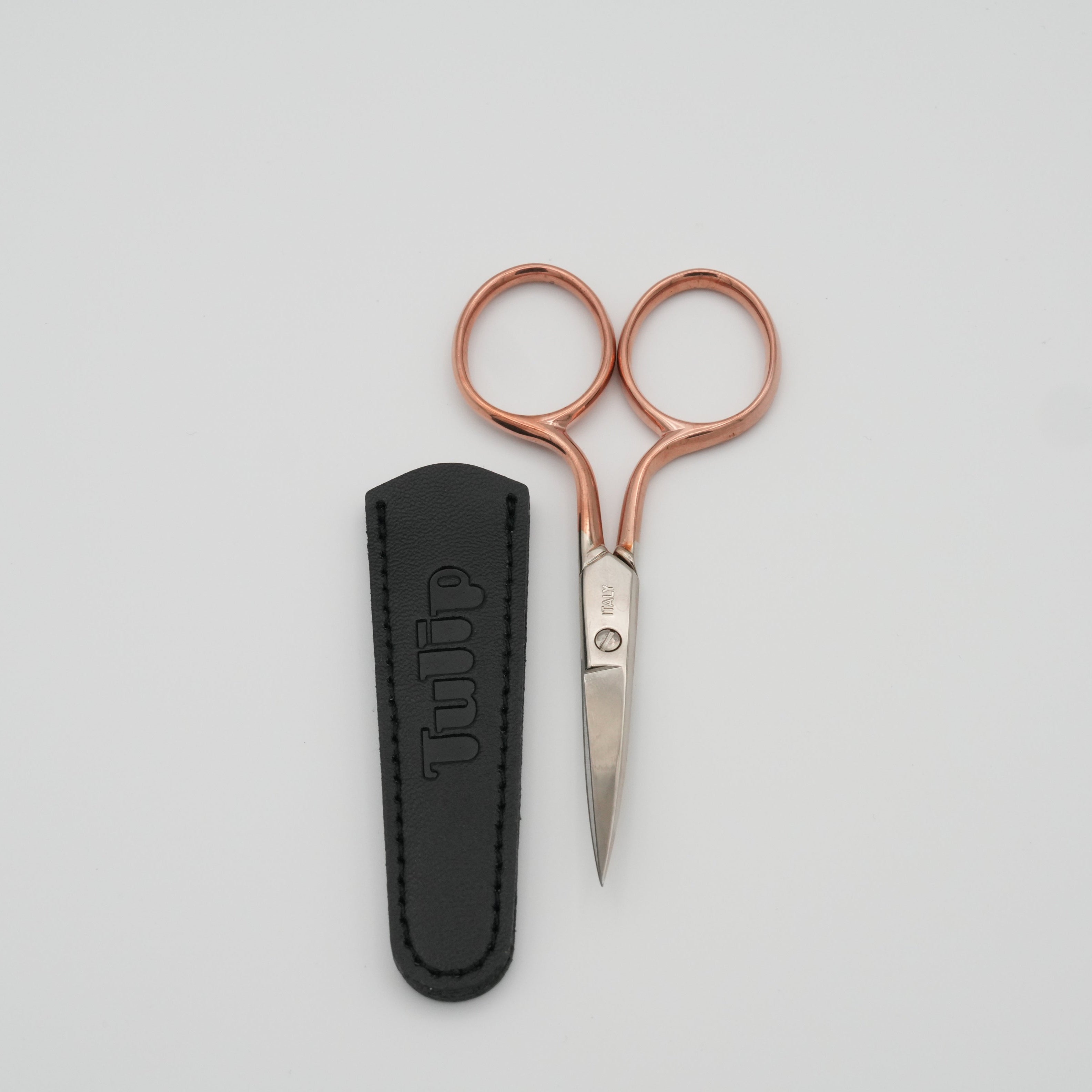 Tulip Scissors Pink Gold Curved 9.2 cm TIC-001e