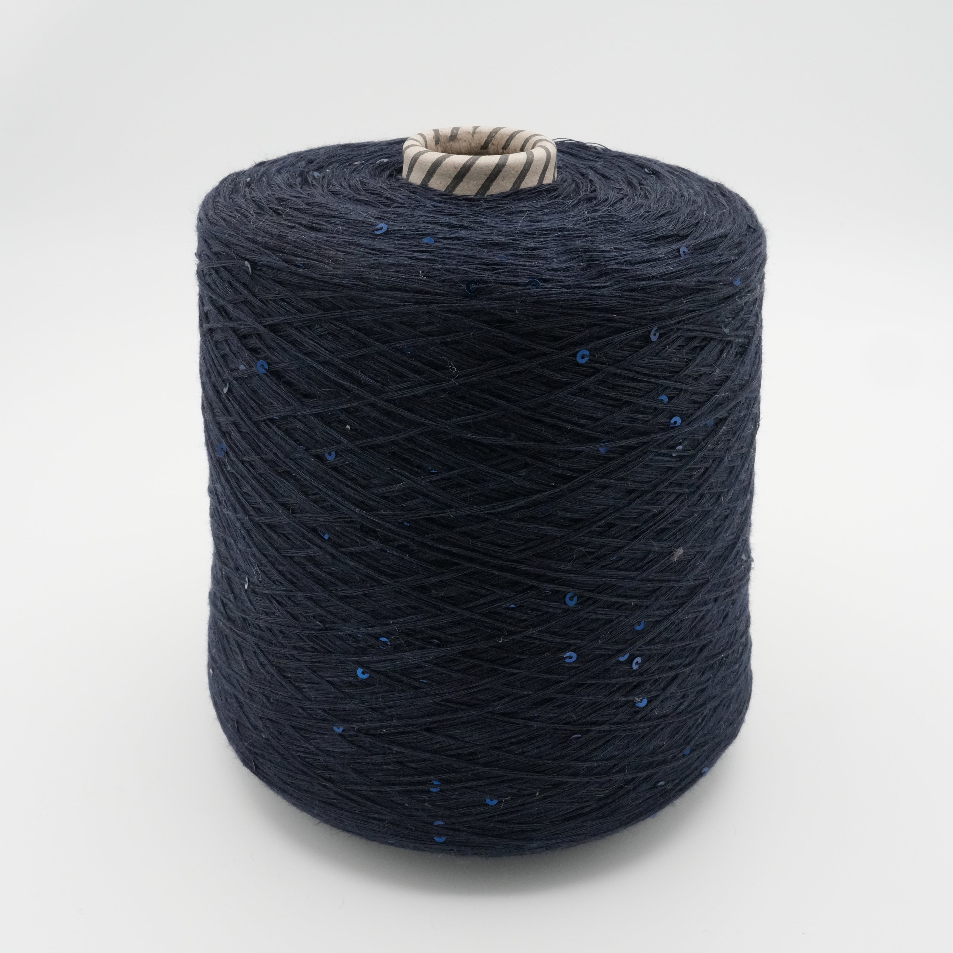 Linen Sequin 600m/100g (656yds/3.5oz), Deep Blue – 100% Linen with Delicate Blue Sequins