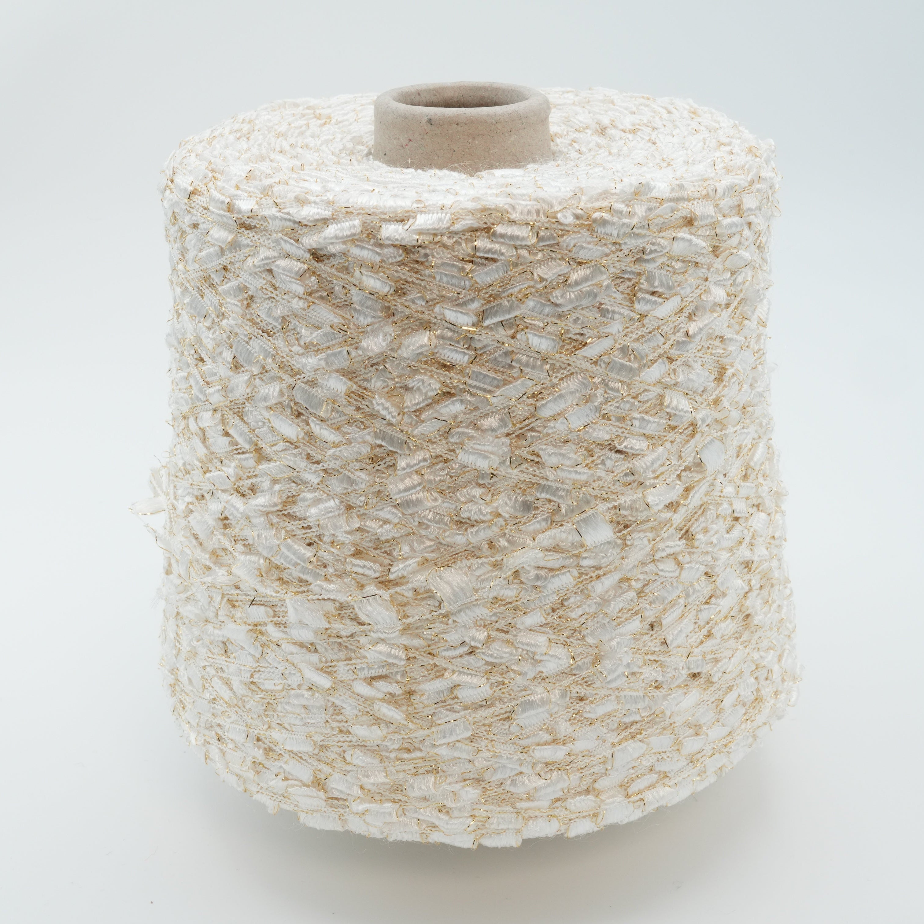 Binario 200m/100g (219yds/3.5oz), Greggio White – Polyamide & Lurex Blend