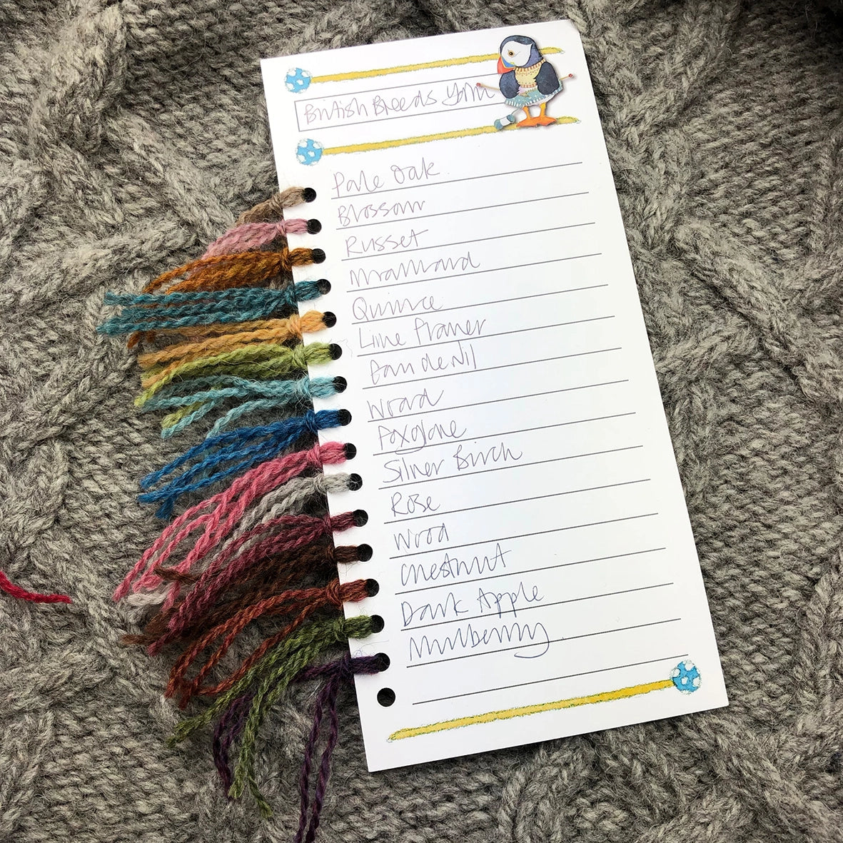 Woolly Puffins Colour Chart Cards