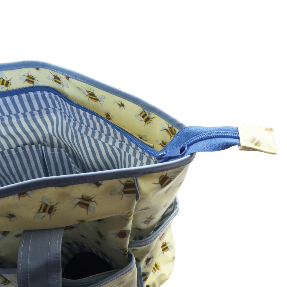 Large Oilskin Pocket Bag by Emma Ball – 36×26×16 cm with Zipper & Lining