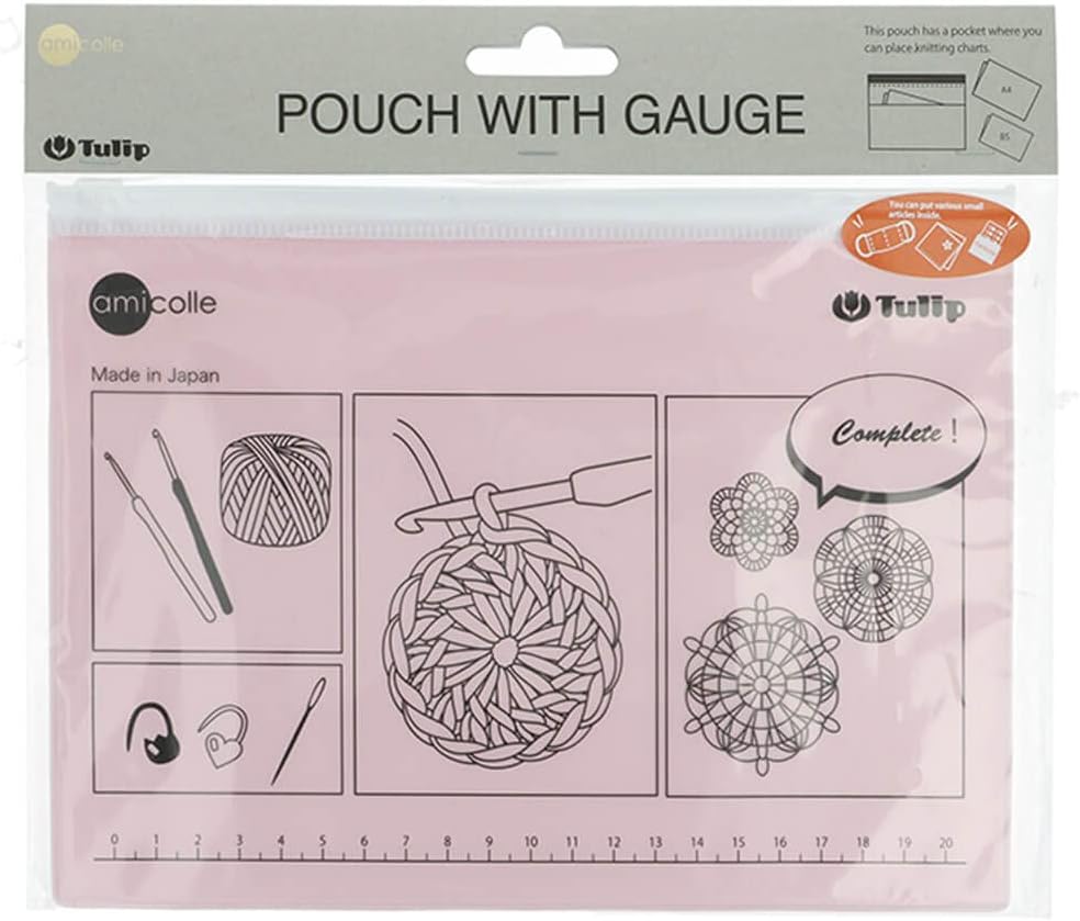 Tulip Pouch with Gauge and Crochet Accessories