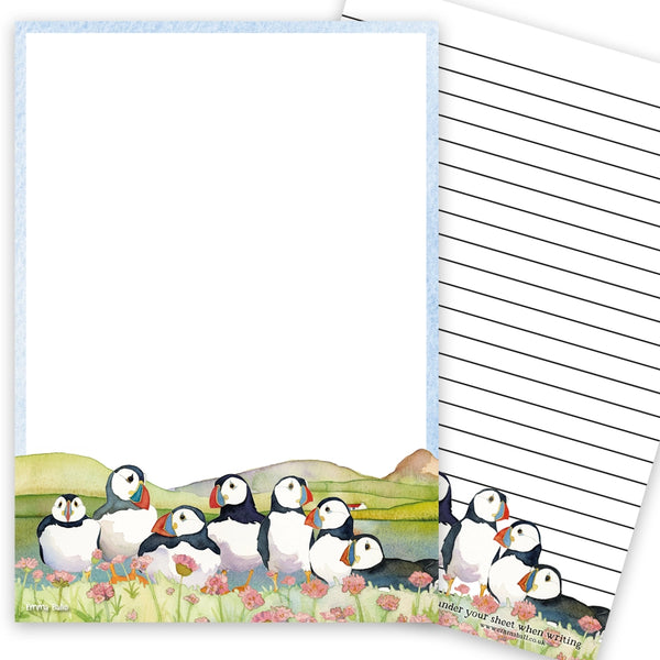 Sea Thrift Puffins A5 Writing Pad