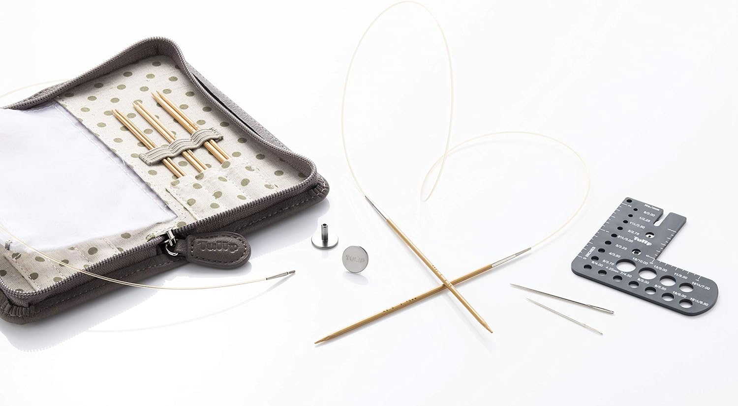 Tulip Bamboo Knitting Needle Set Carry С Long Fine Gauge TP1276