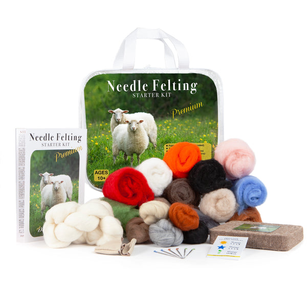 Desert Breeze Distributing Premium Needle Felting Kit with Carded Maori Wool and Combed Merino Wool