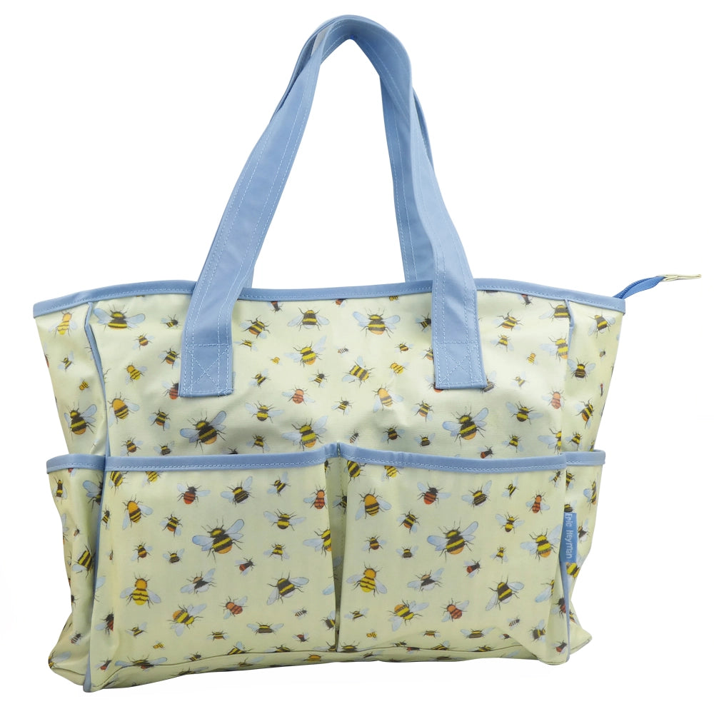 Large Oilskin Pocket Bag by Emma Ball – 36×26×16 cm with Zipper & Lining