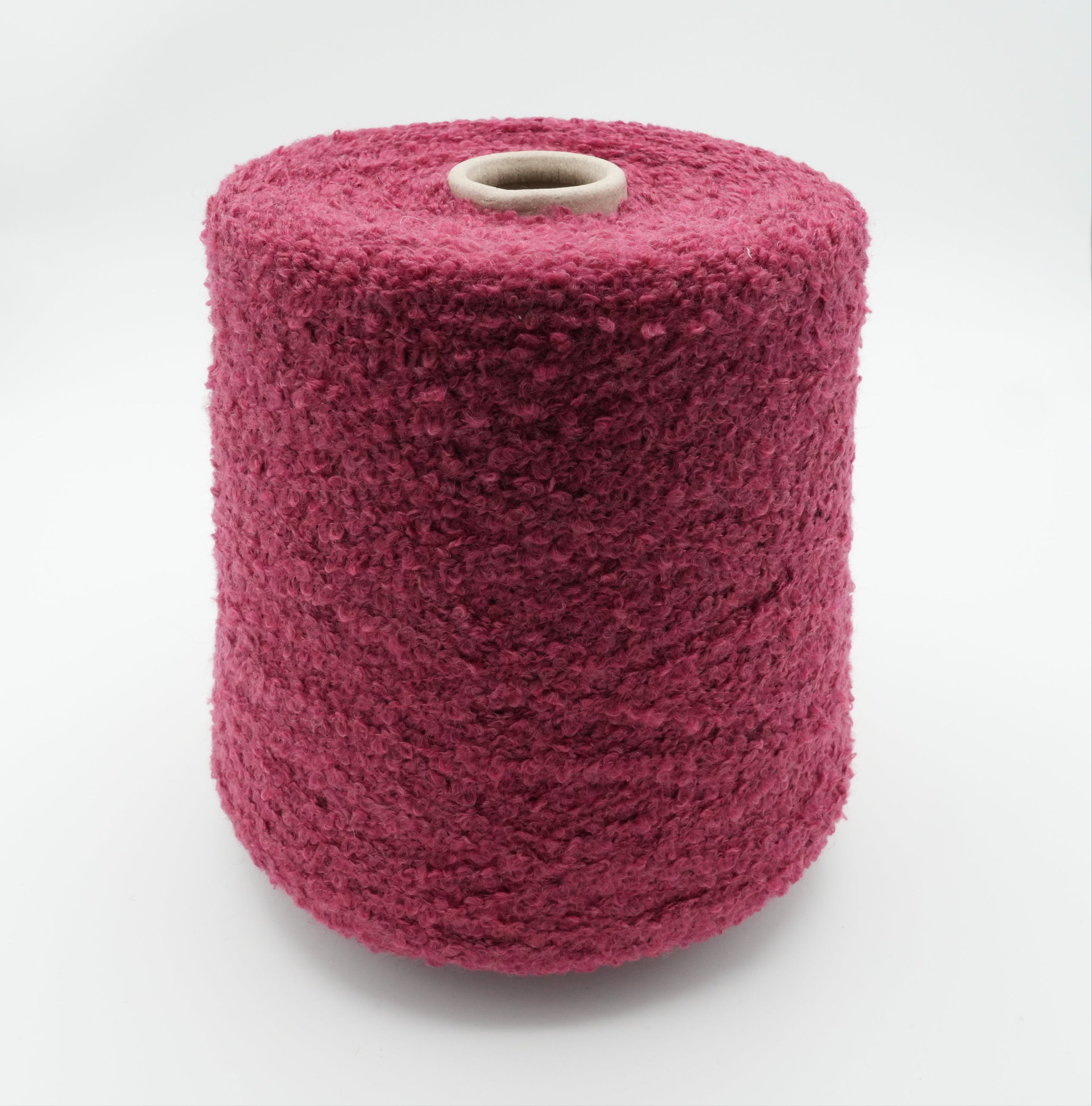 Airy Raspberry Bouclé 310m/100g (339yds/3.5oz), Deep Raspberry – Wool, Silk & Polyamide Bouclé Blend