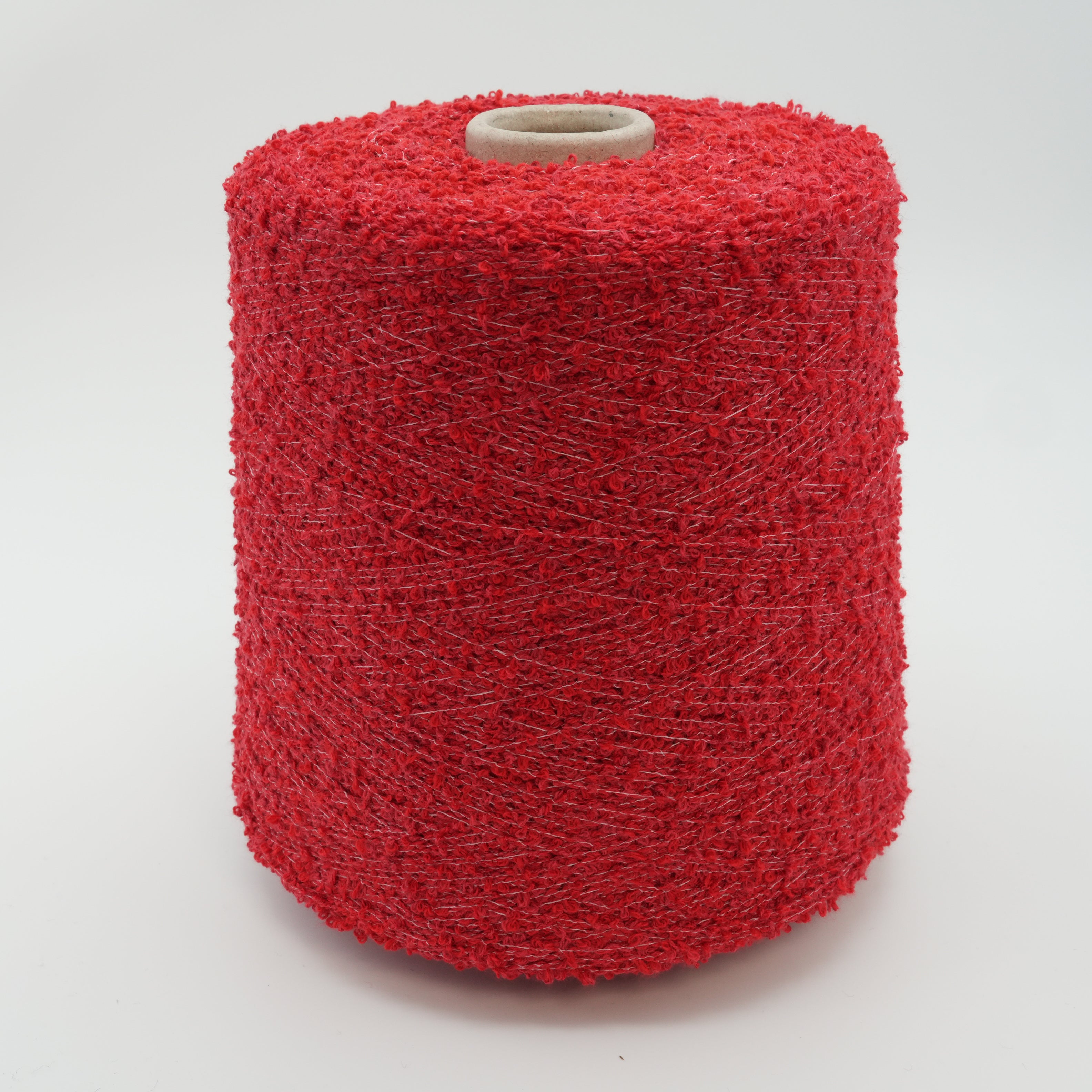 Curly 400m/100g (437yds/3.5oz), Red on White – Cotton & Polyamide Blend
