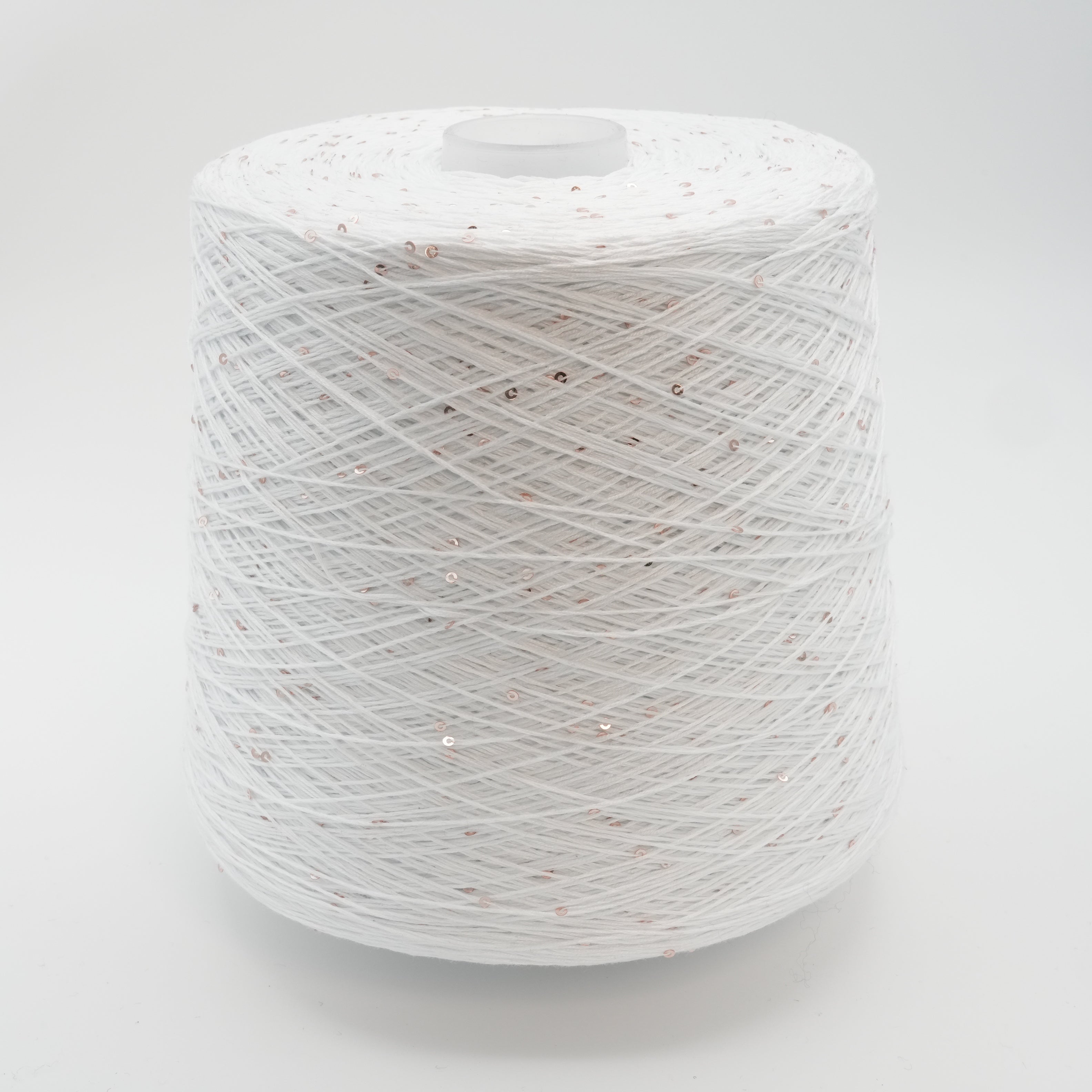 Smeraldo 450m/100g (492yds/3.5oz), Ivory Copperlight – Cotton Blend with Micro-Sequins