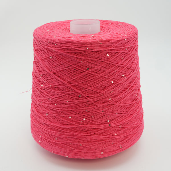 Smeraldo 450m/100g (492yds/3.5oz), Pink Fizz – Cotton Blend with Micro-Sequins
