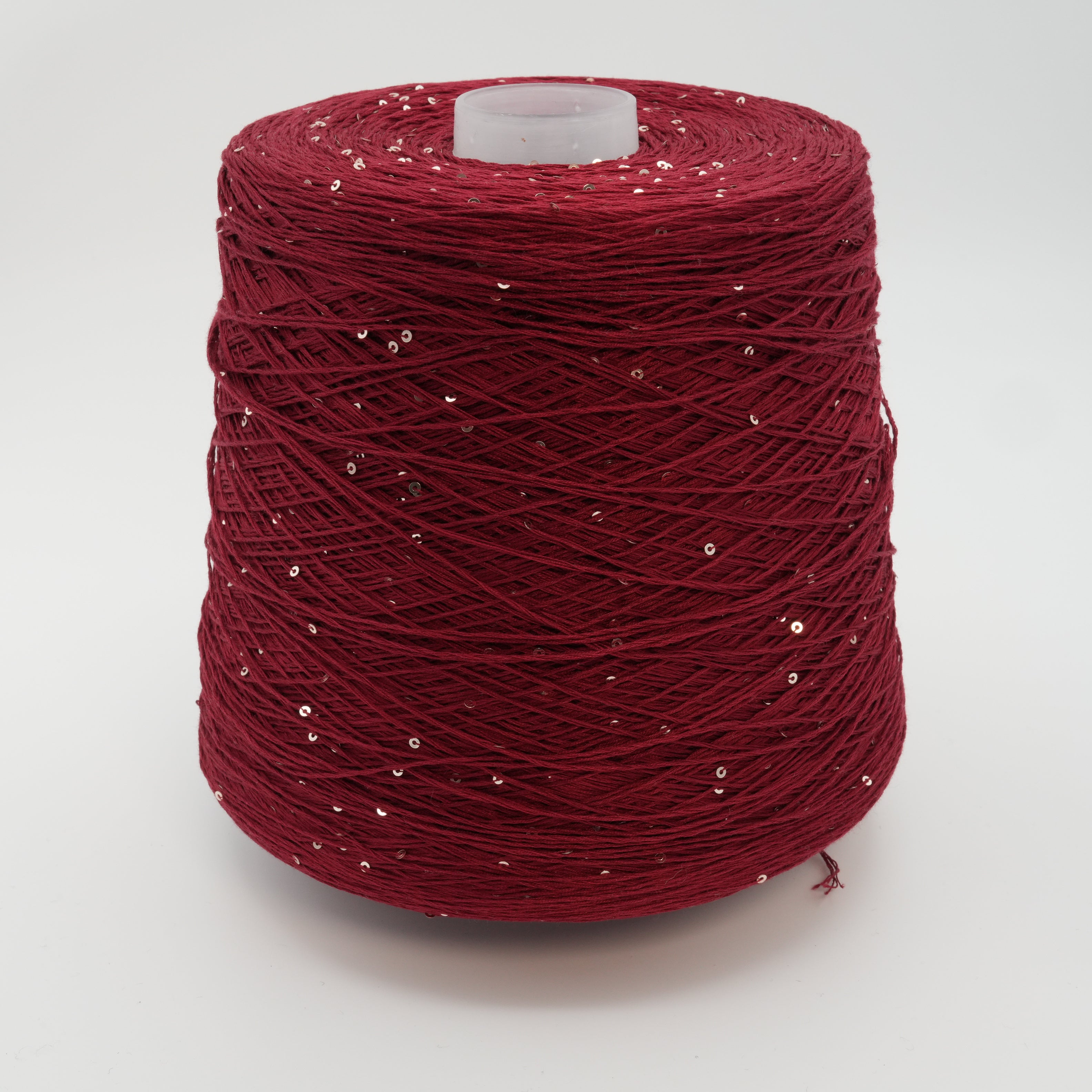 Smeraldo 450m/100g (492yds/3.5oz), Bordeaux Glimmer – Cotton Blend with Micro-Sequins