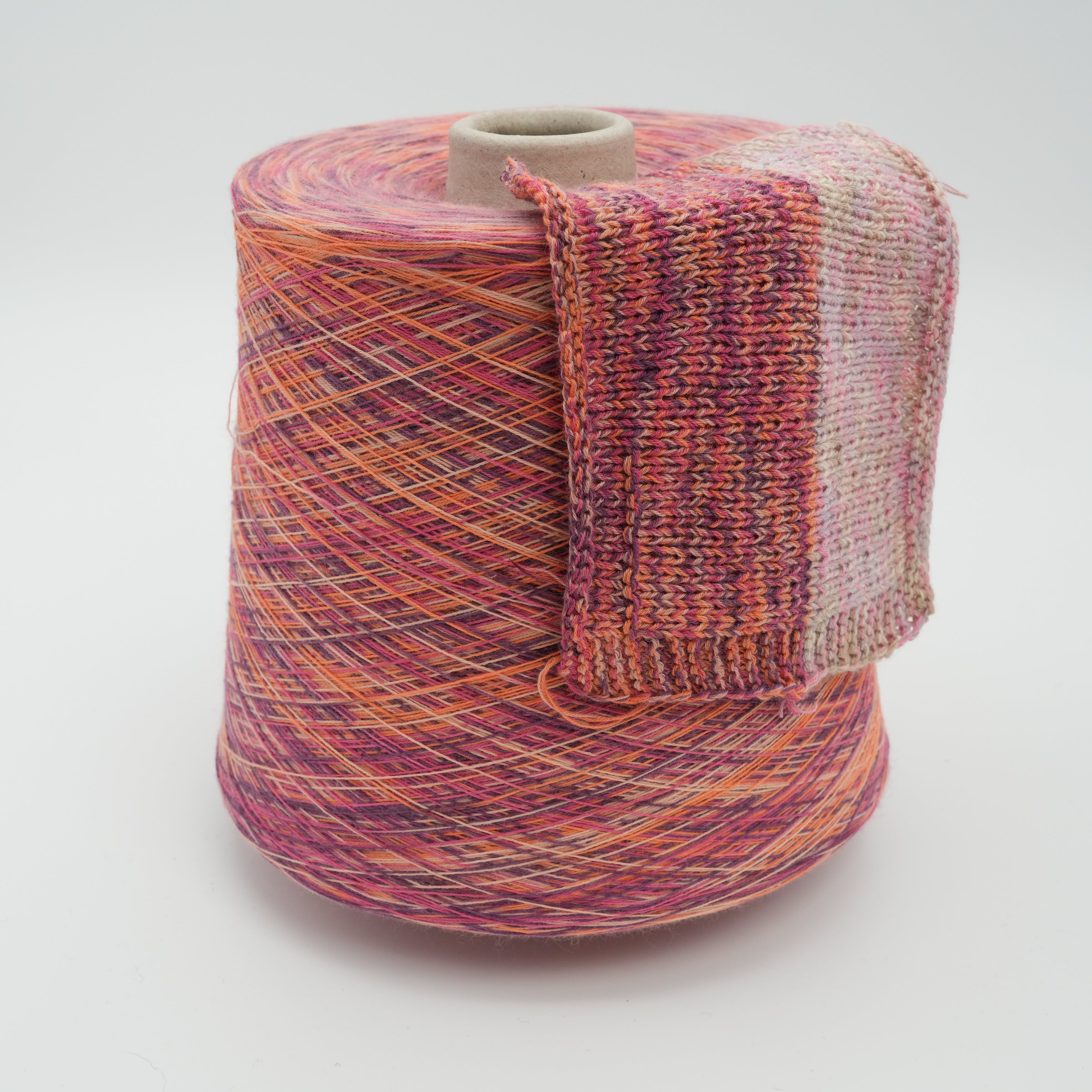 Zibibbo 1900m/100g (2078 yds/3.5 oz), Arancio Mélange – Cotton & Elastane Blend