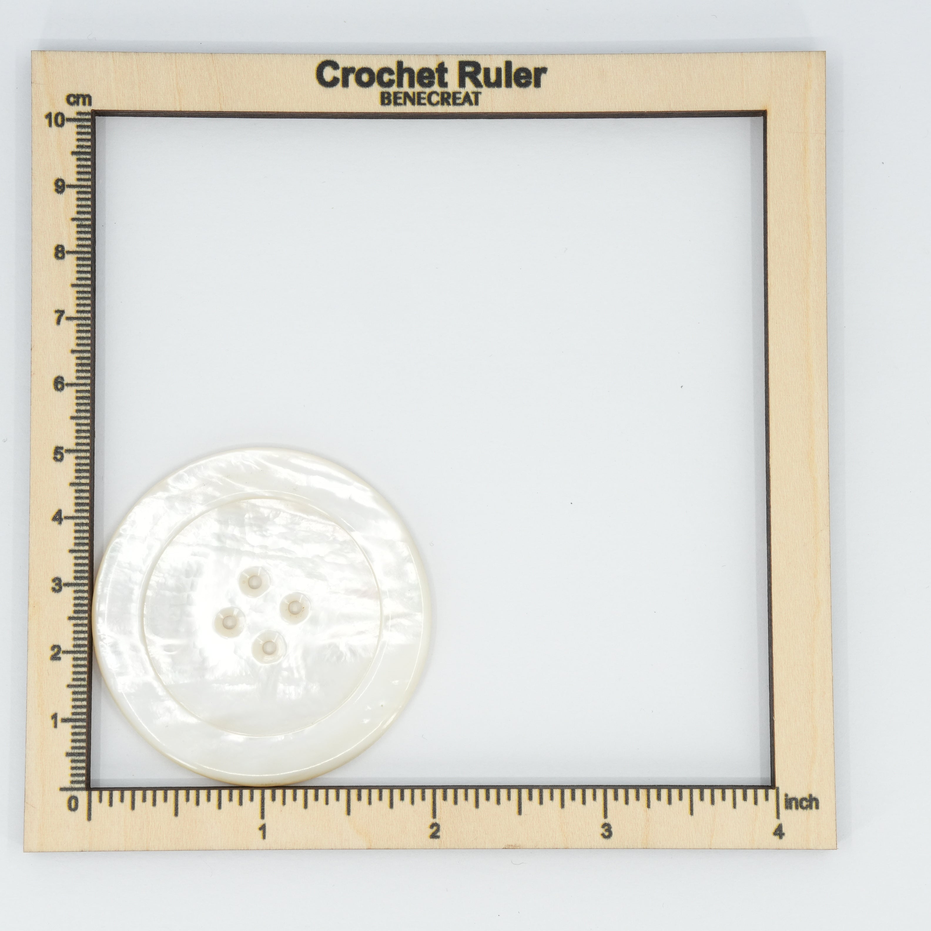 Vintage Mother-of-Pearl Button 4.8cm (1.9") – Natural Shell, 4-Hole
