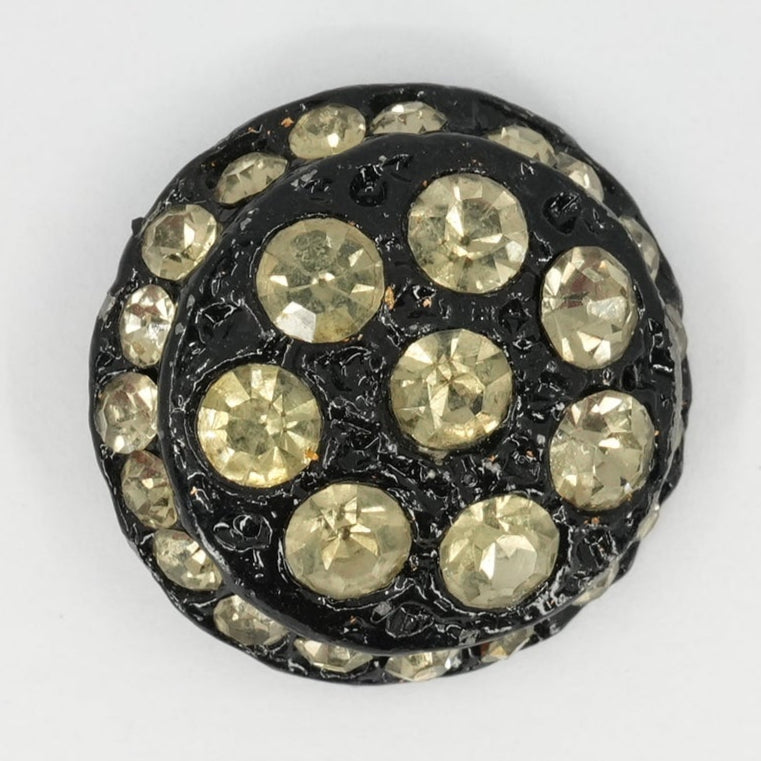 Black Spark Rhinestone Button – 2.4 cm / 0.94 in
