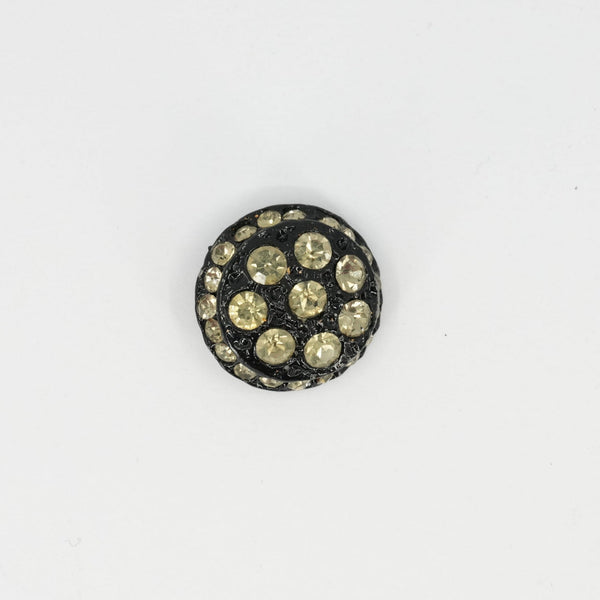 Black Spark Rhinestone Button – 2.4 cm / 0.94 in