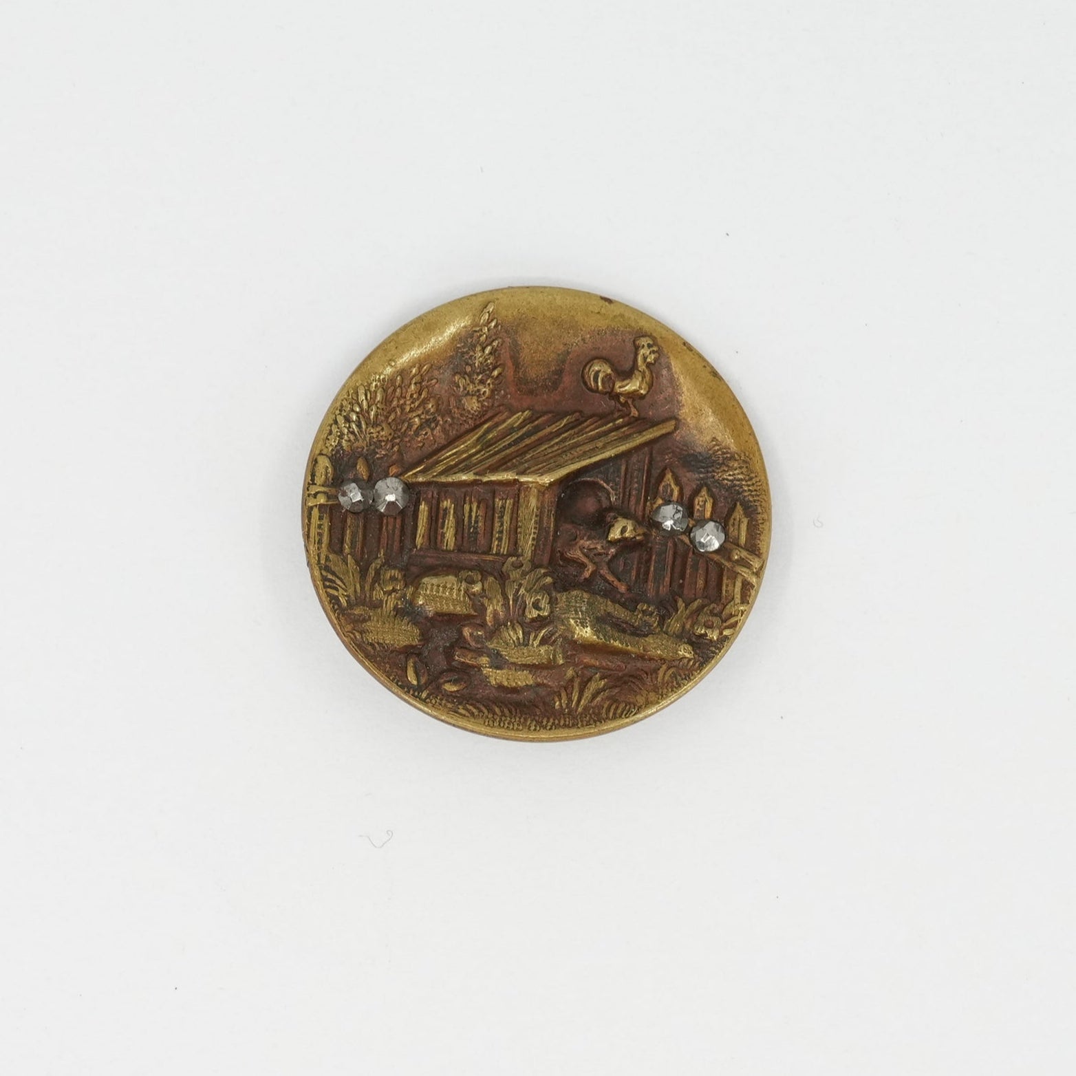 Vintage Button | Farmstead Scene – 2.8 cm / 1.10 in