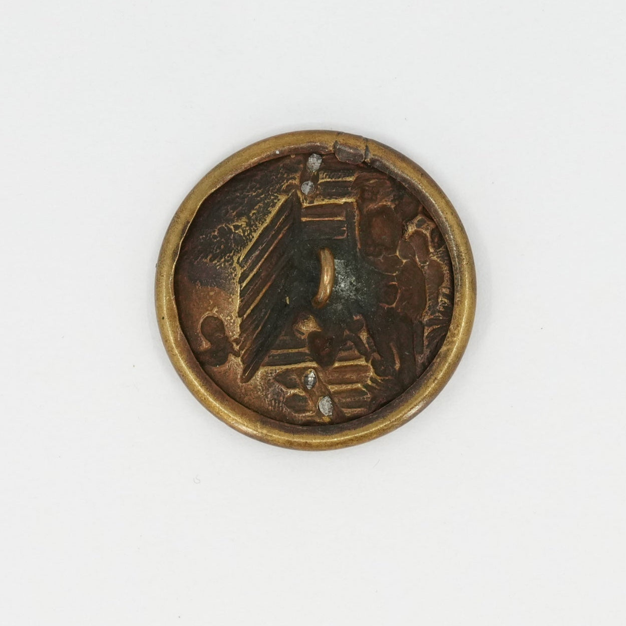 Vintage Button | Farmstead Scene – 2.8 cm / 1.10 in