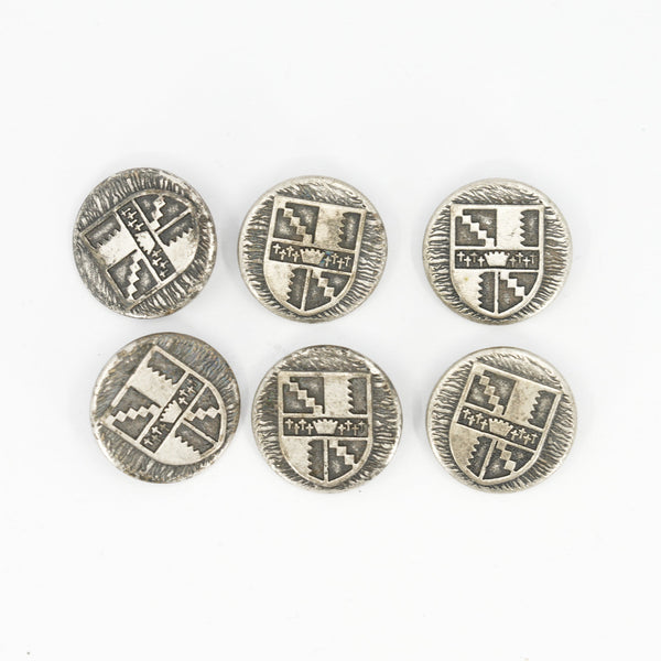 Heraldic Crest Buttons, 2.2 cm (0.87 in) – Aged Silver Alloy