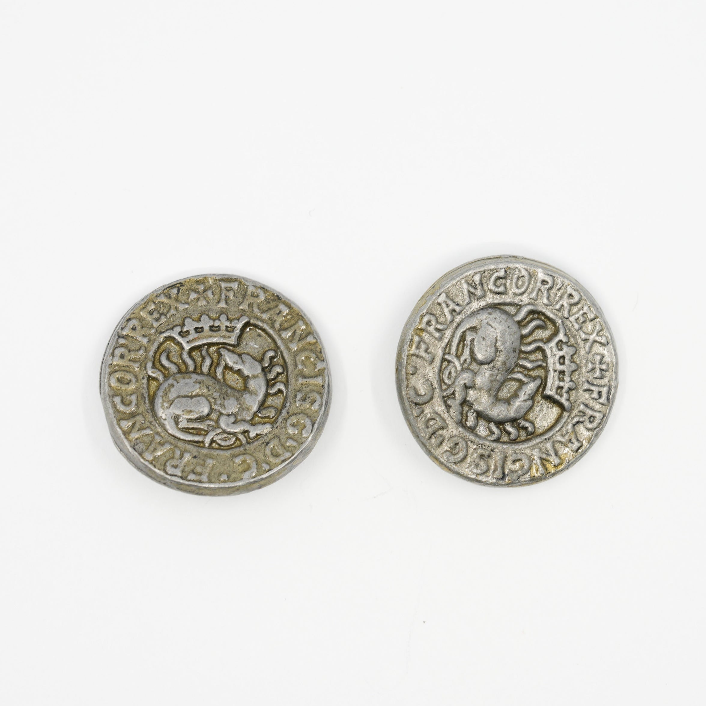 Set of 2 Vintage Heraldic Coin-Style Buttons | 3.1 cm (1.22 in)