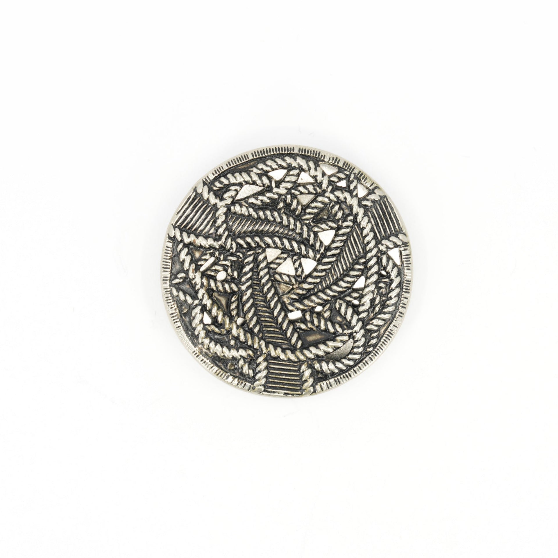 Set of 4 – Silver Embossed Filigree Buttons | 3.8 cm / 1.5 in