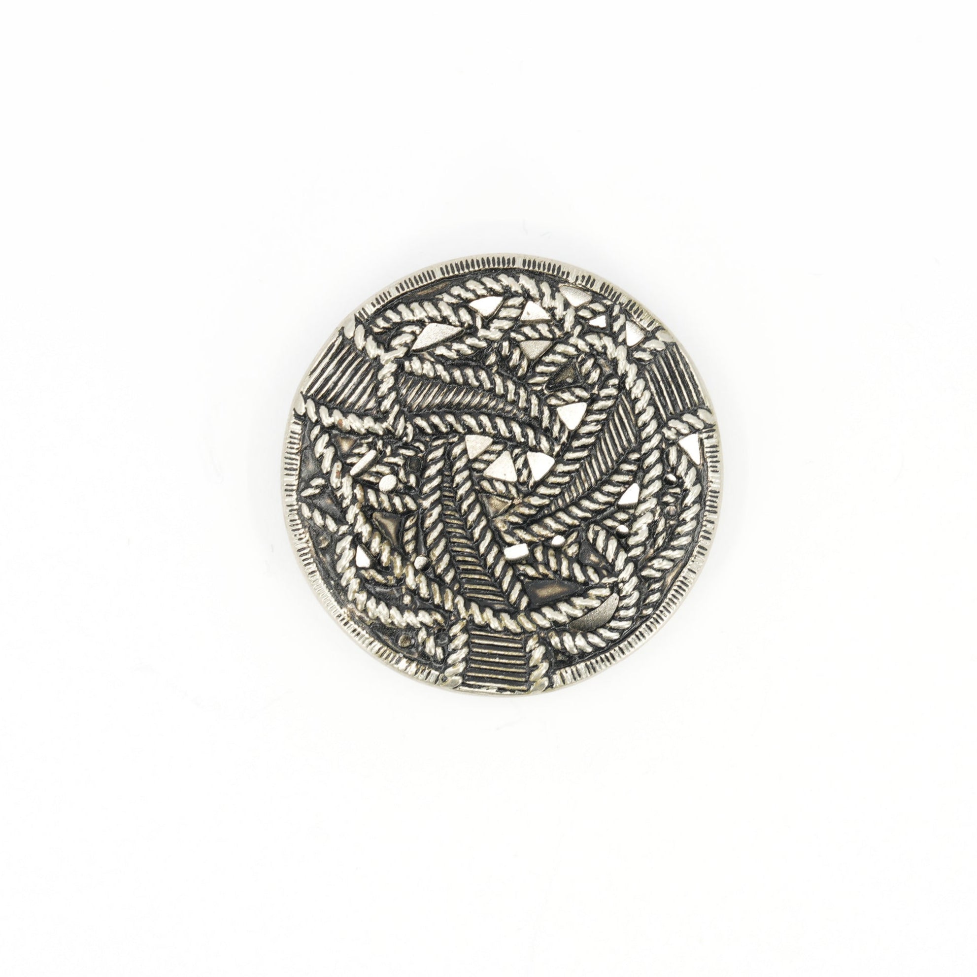 Set of 4 – Silver Embossed Filigree Buttons | 3.8 cm / 1.5 in