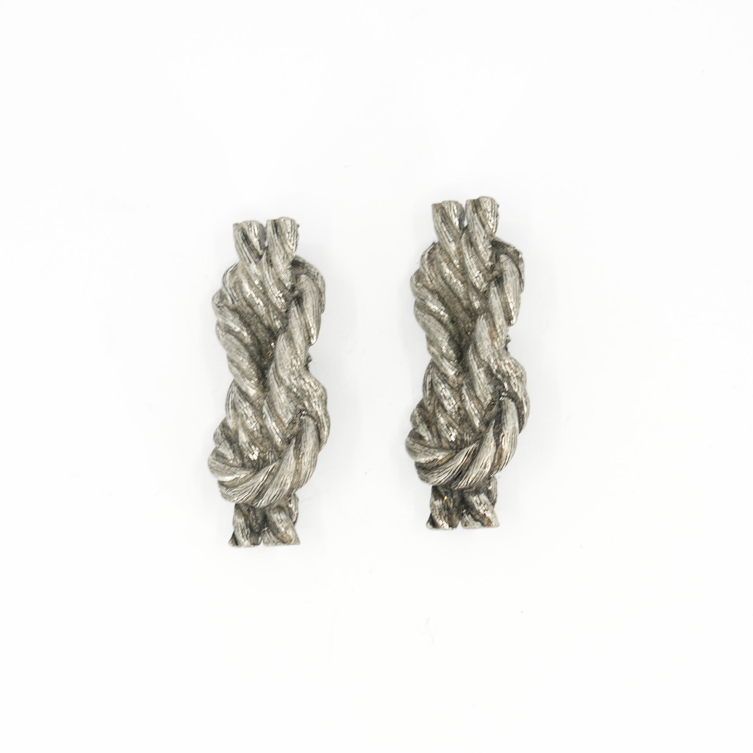 Set of 2 Sculptural Rope-Twist Vintage Buttons | 4.5 cm (1.77 in)