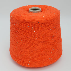 Primavera NM4200 (459yds/3.5oz), Flame Orange – Cotton & Polyester (Sequin Carrier) Blend