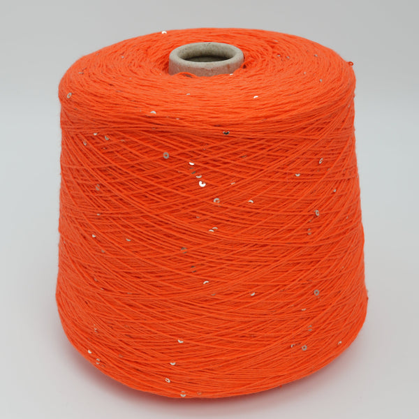 Primavera NM4200 (459yds/3.5oz), Flame Orange – Cotton & Polyester (Sequin Carrier) Blend