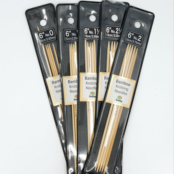 Tulip Bamboo Double-Pointed Knitting Needles – Set of 5 | 15 cm (5.9″) Length