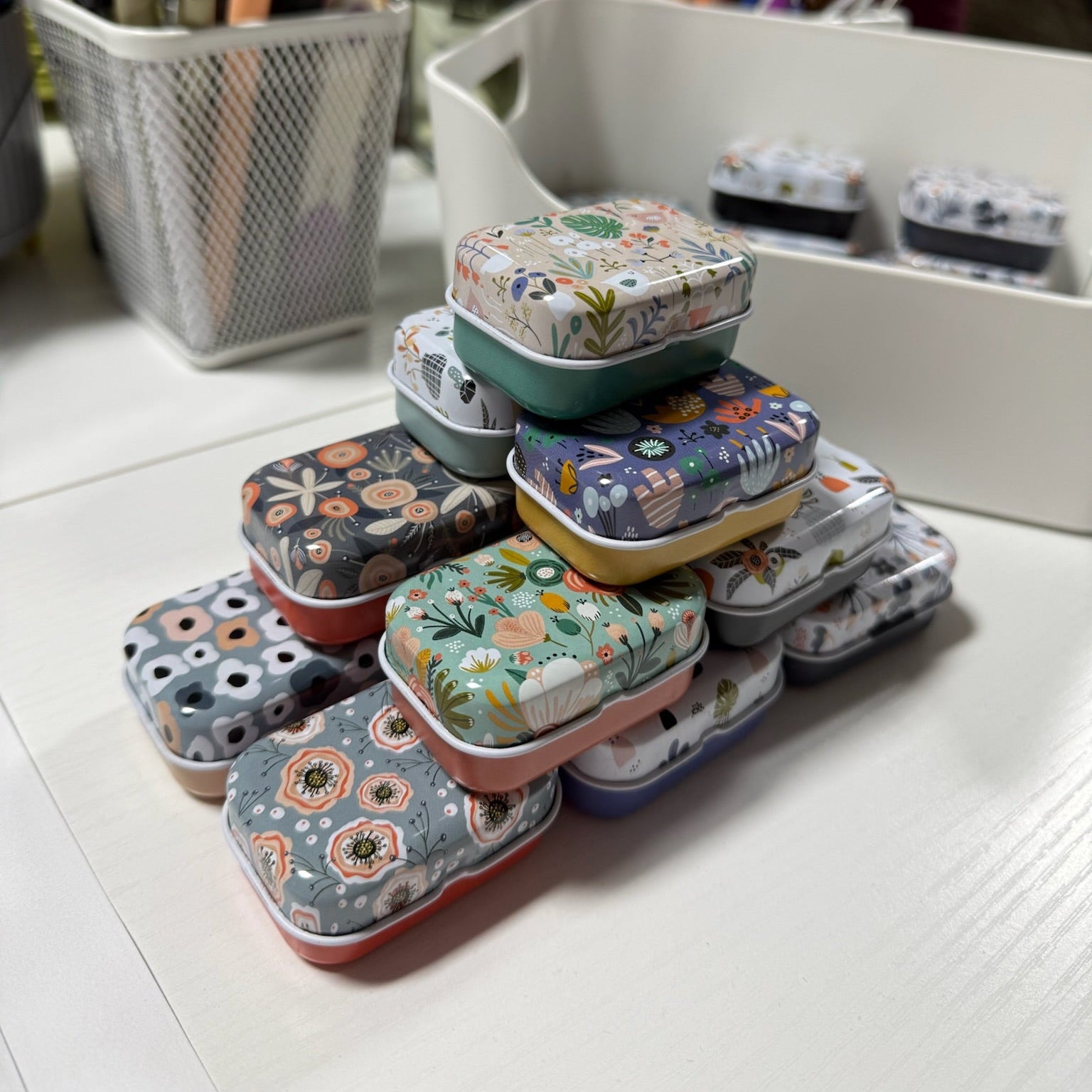 Tin Box with Stitch Markers