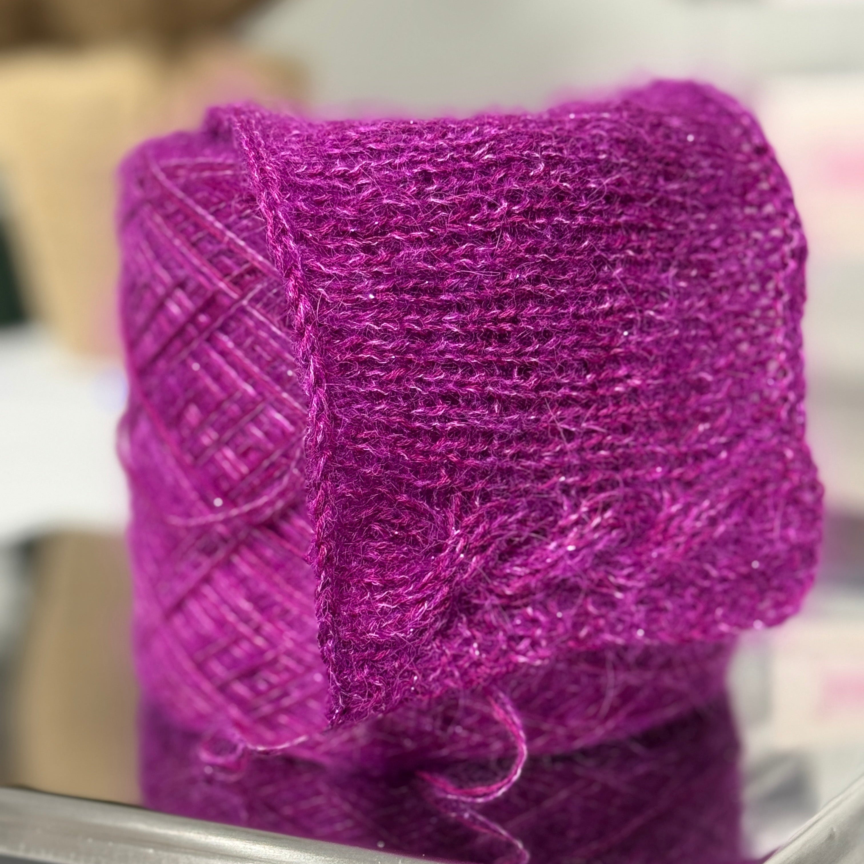 Yarnix Magenta Lux (Fingering) 1500m/300g (1640yds) WM, WS, SE, Lurex