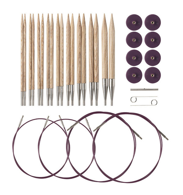 Knit Picks: Sunstruck Interchangeable Needle Set - 4.75" (12cm) Tips with Purple Cables