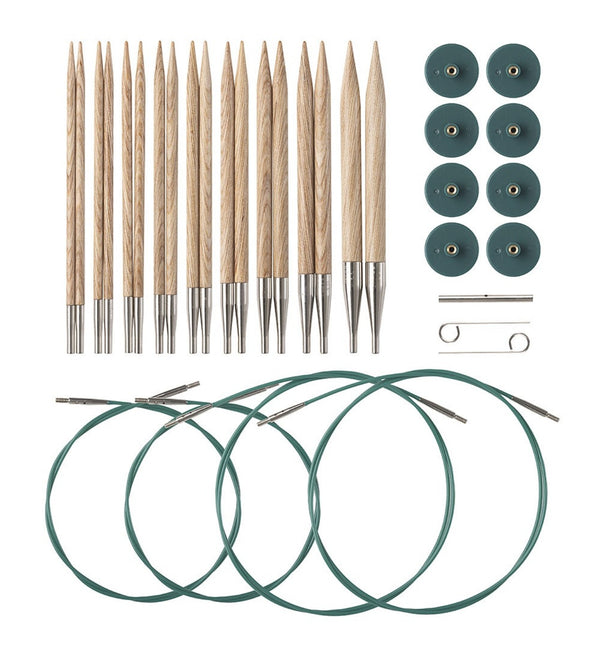 Knit Picks: Sunstruck Interchangeable Needle Set - 4.75" (12cm) Tips with Green Cables