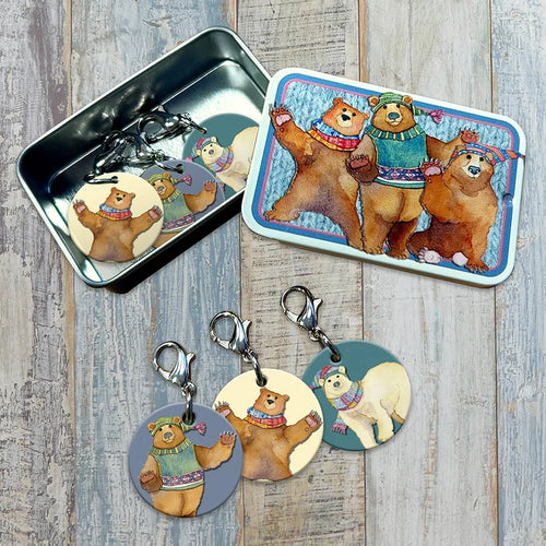 Locking Stitch Markers (Set of 6) in Pocket Tin by Emma Ball