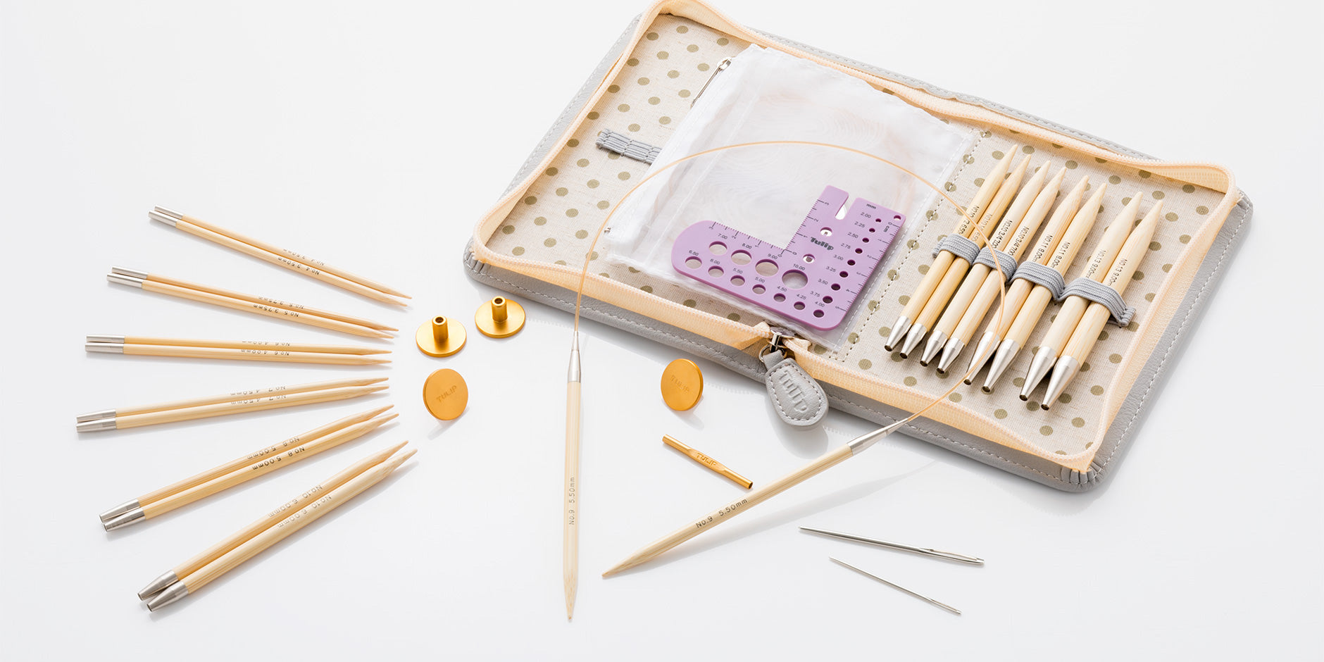 Tulip Bamboo Knitting Needle Set CarryC Long TP1264